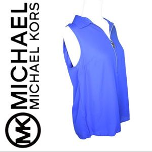 Michael Kors Blue Sleeveless Blouse NEW WITH TAGS!
